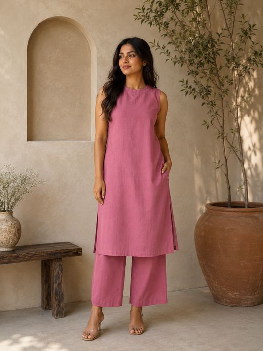 Mauve Pink Halter Neck Viva Set