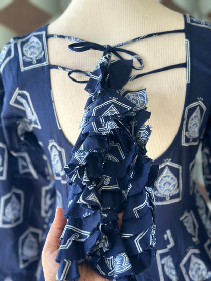 Neelam Indigo Cotton Anarkali