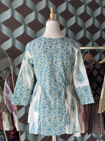 Powder Blue Floral Short Top