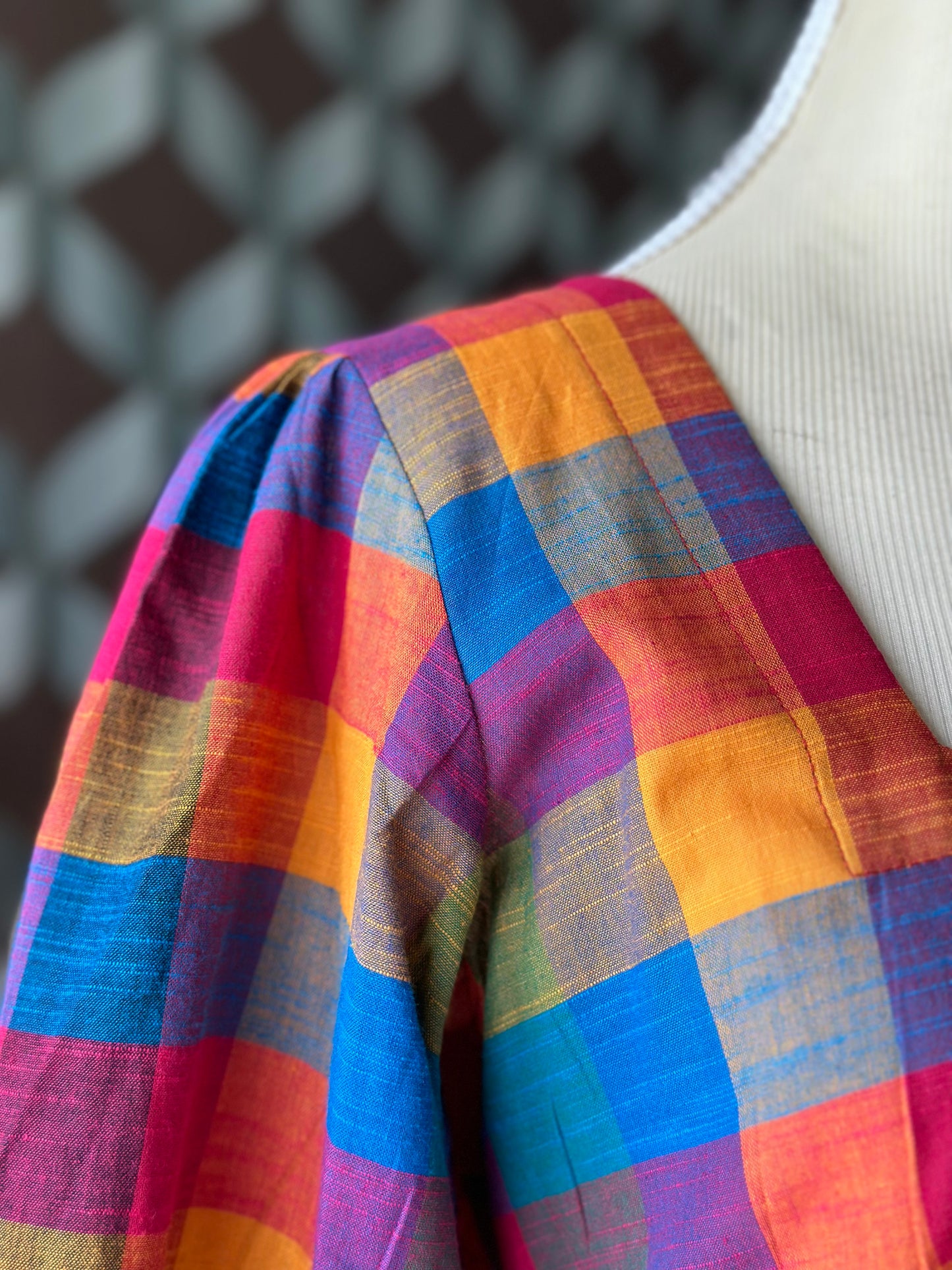 Varnam Madras Check Midi Dress