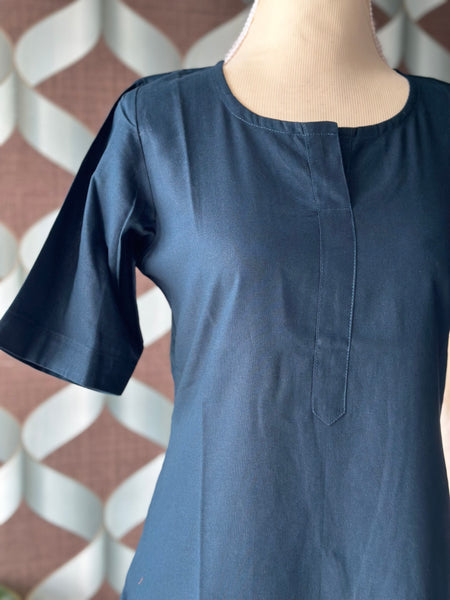 Teal Green Solid Kurta Top with Sleeve