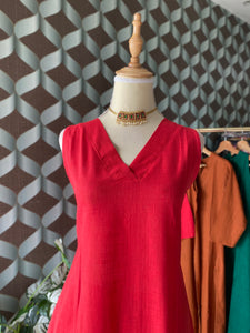 Chili Red V-Neck Set