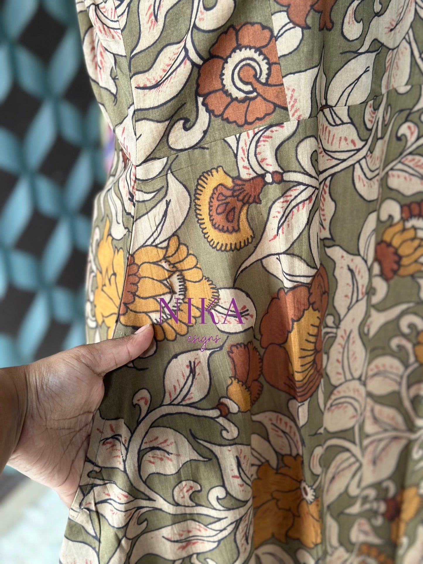 Kalamkari Green Sundress