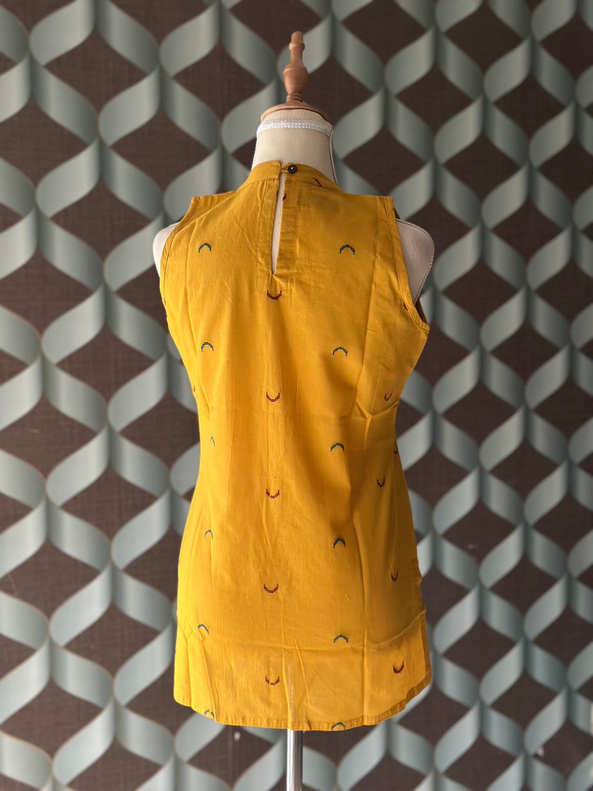 Sunshine Yellow Halter Handloom Cotton Top