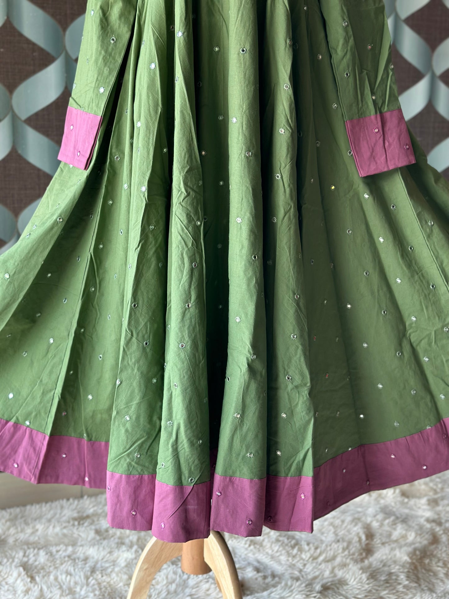Sitara Sage Green Cotton Anarkali