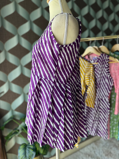 Purple Lehariya Cotton Top