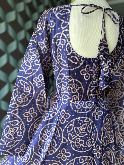 Navy Blue Bhandini Anarkali