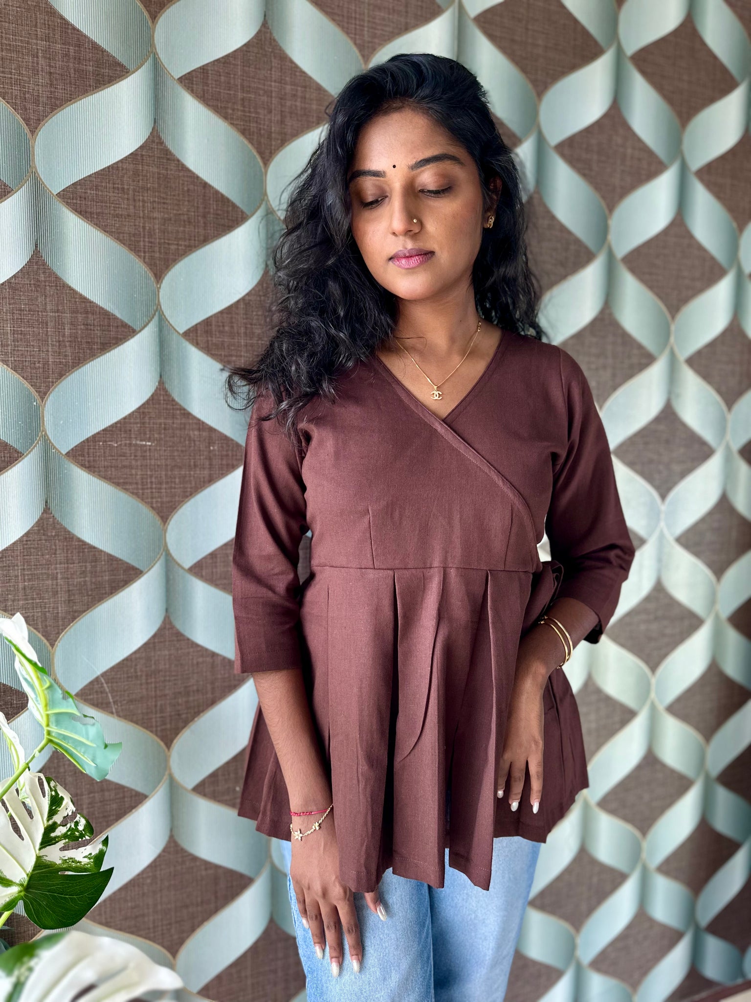 Chocolate Brown Short Top