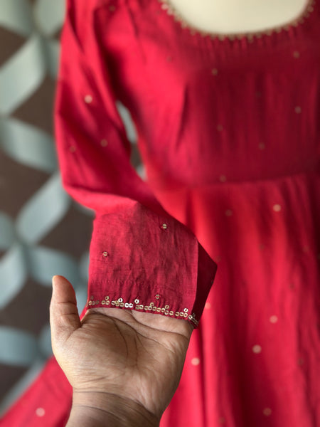 Saffron Red ZAARA Festive Anarkali