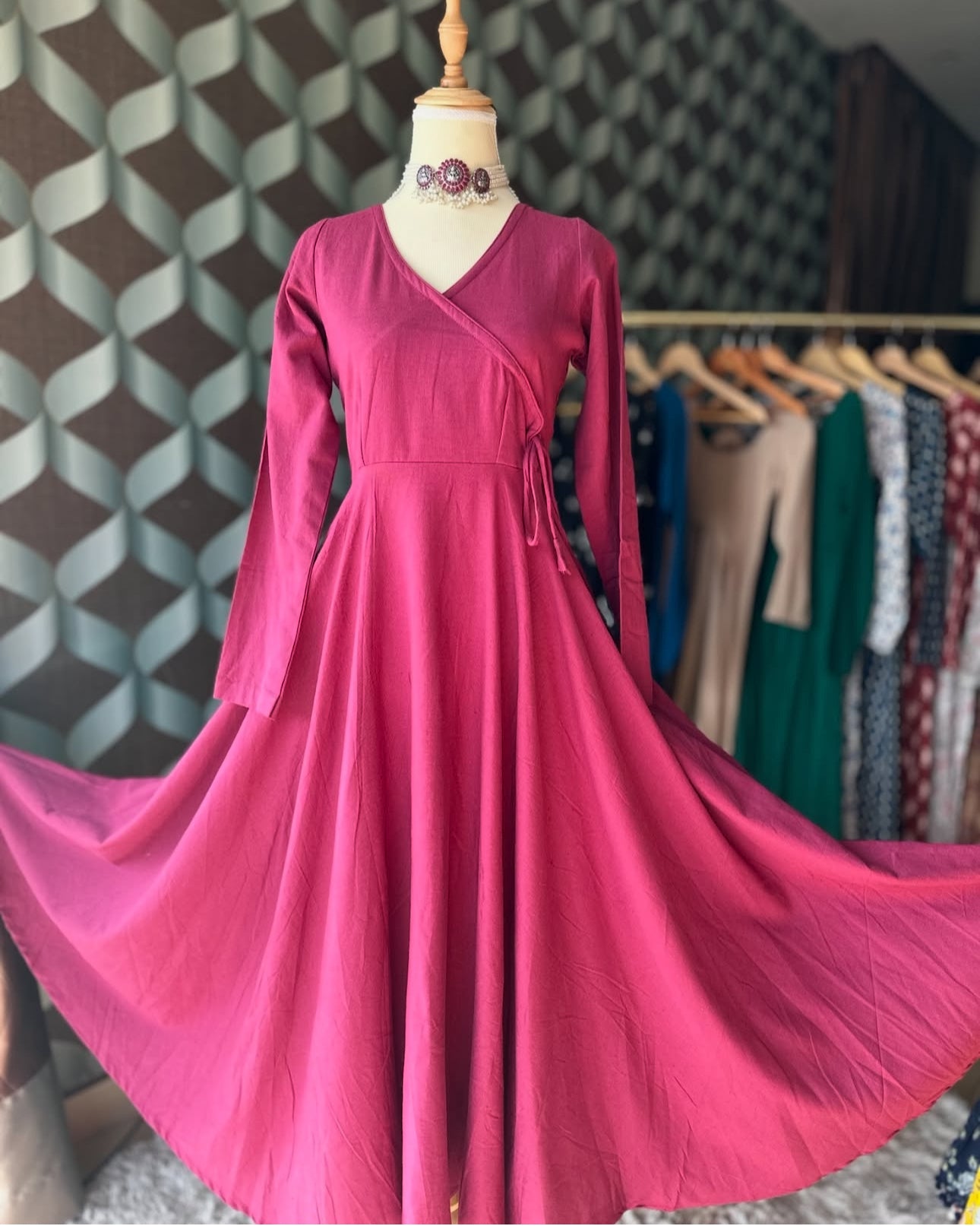 Purple Cotton Anarkali