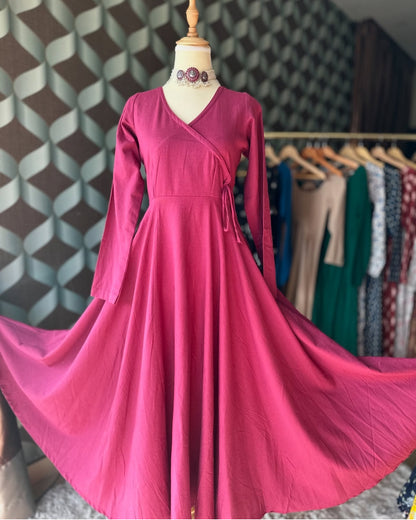 Purple Cotton Anarkali