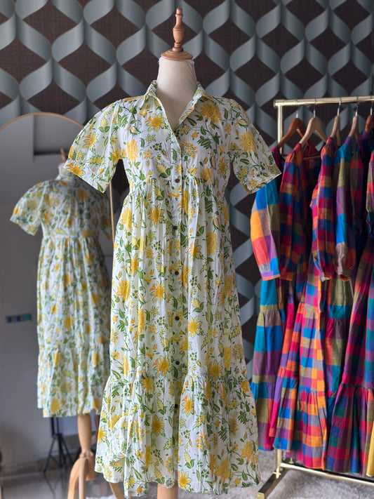 Floral Dove Summer Midi Dress