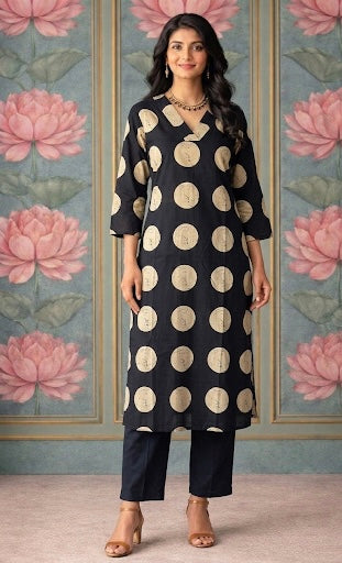 Classic Black & Beige Polka Set