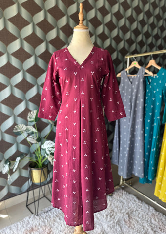 Leyla Maroon Red A-line Top