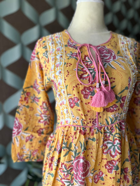 Yellow and Pink Cotton Top