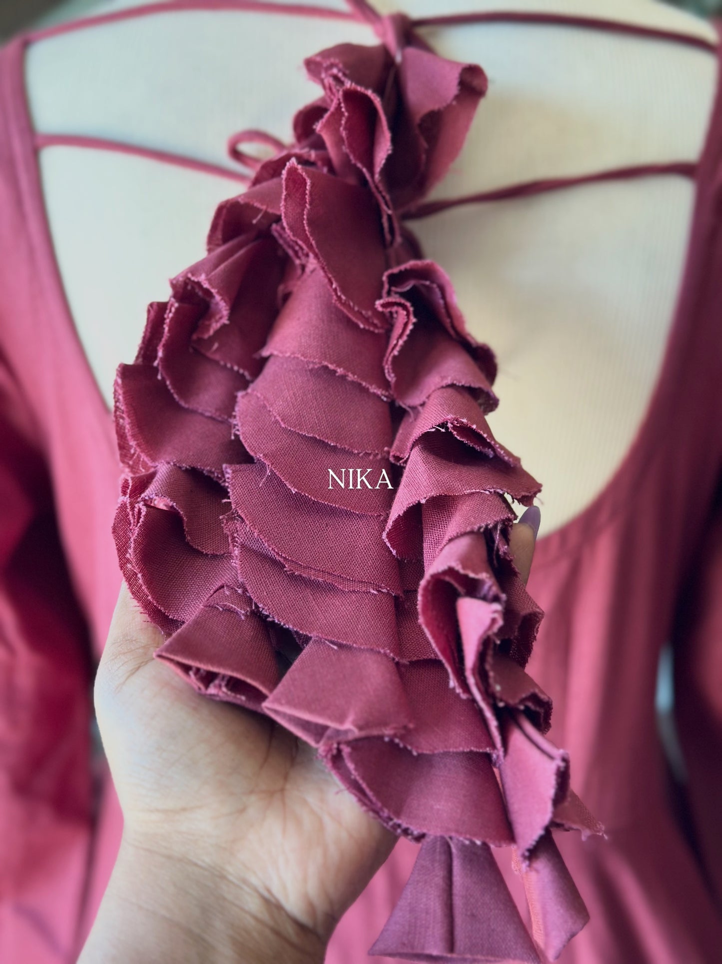 Mauve Pink Cotton Anarkali
