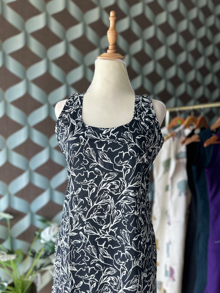 Black&White Floral Kurta