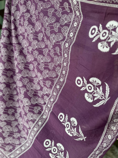 Purple Cotton Suit Set