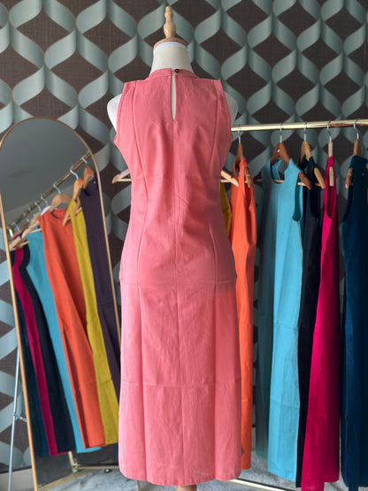 Pastel Peachy Pink Halter Cotton Kurta