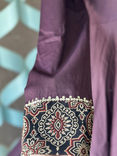 Dark Maroon Cotton Anarkali