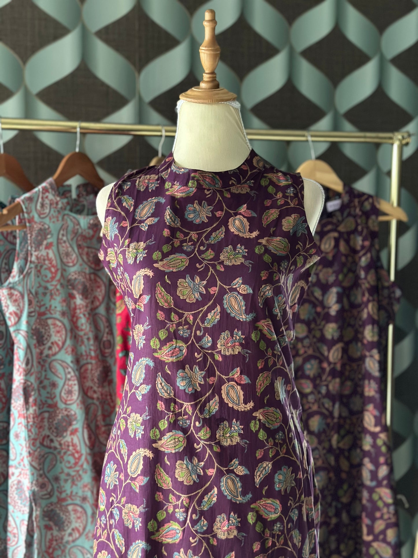 Midnight Purple Floral Halter Neck Viva Set