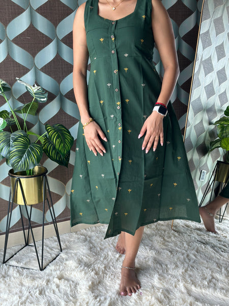 Varnika Green Handloom Dress
