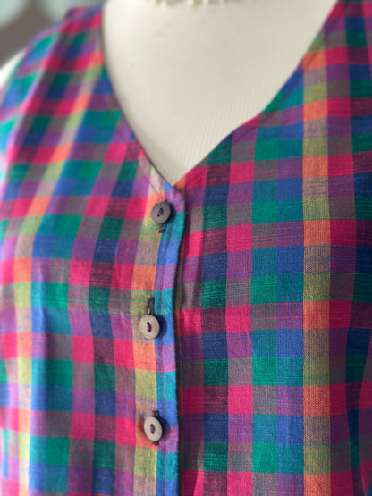 Soft Varnam Madras Check Waistcoat