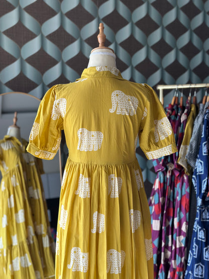 Whimsical Elep Midi Dress