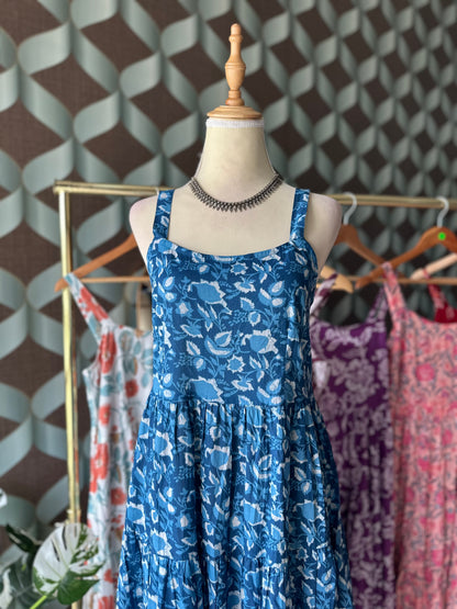Ocean Blue Floral Summer Dress