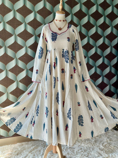 Vrinda Floral Cotton Anarkali