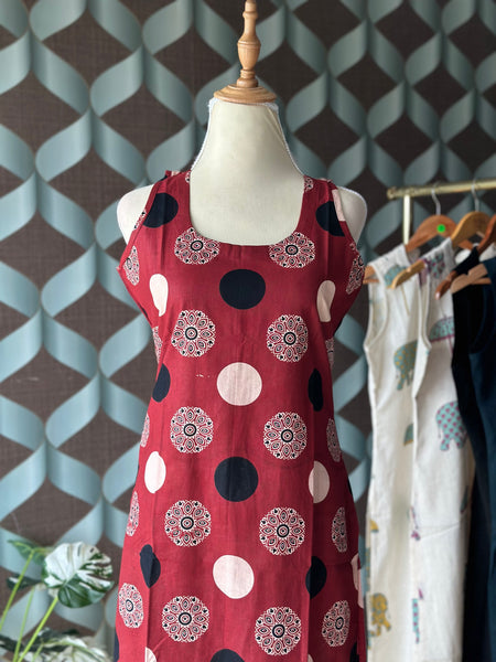 Red Kalamkari Kurta Top