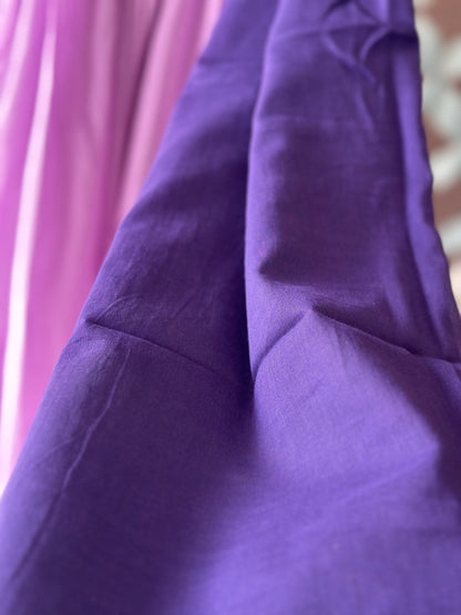 TANIKA Lavender Bliss Pure Cotton Anarkali Set with Blueberry Mul Cotton Dupatta