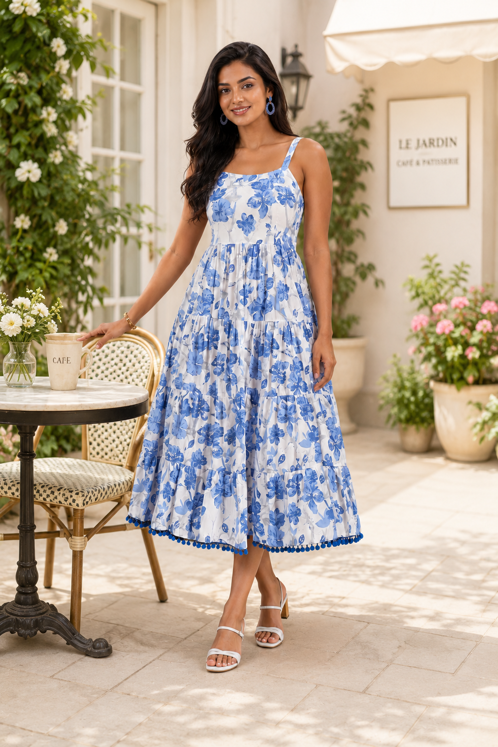 Soft Blue&White Summer Dress