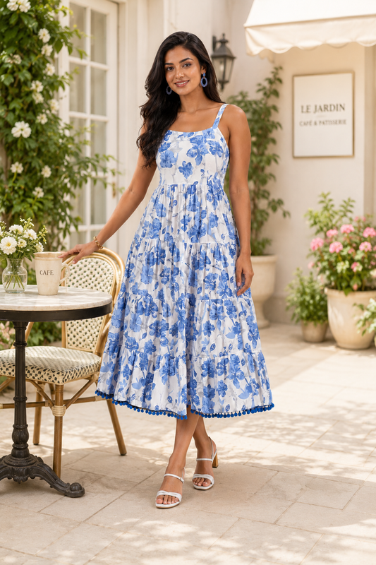 Soft Blue&White Summer Dress