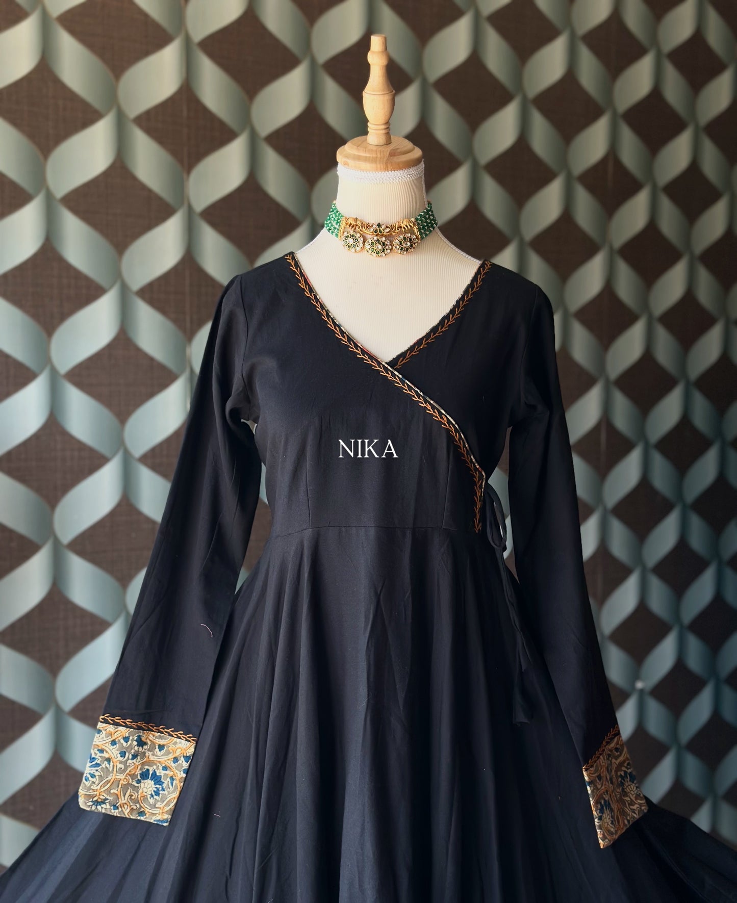 Classic Black Cotton Anarkali