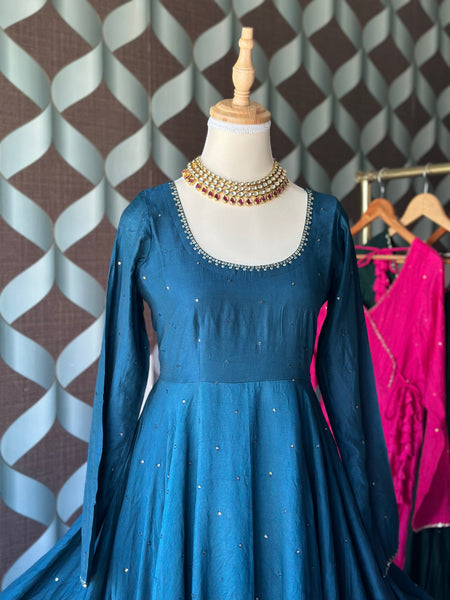 Turquoise Blue ZAARA Festive Anarkali
