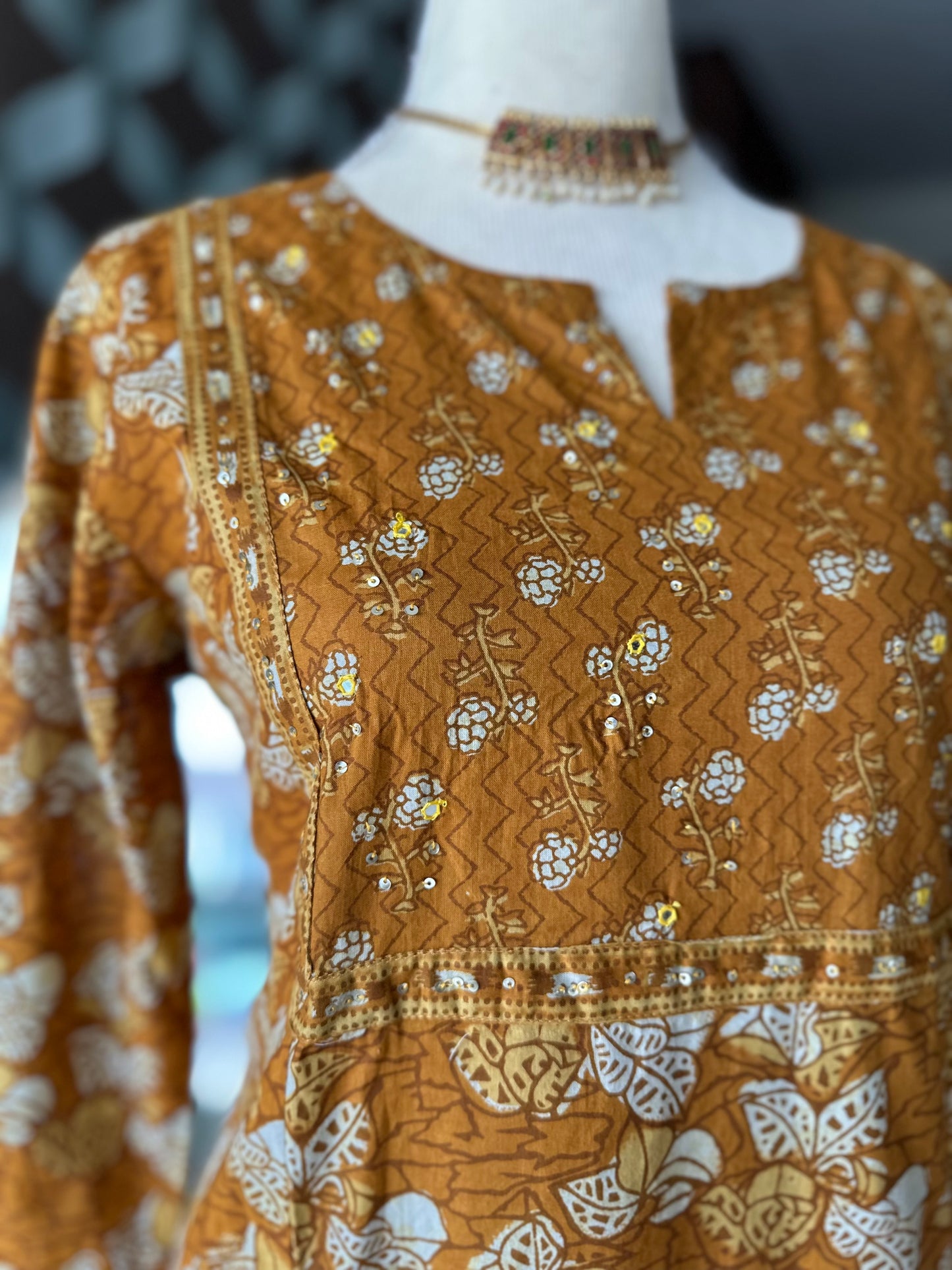 Mustard Yellow Cotton Suit Set