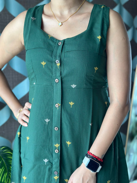 Varnika Green Handloom Dress