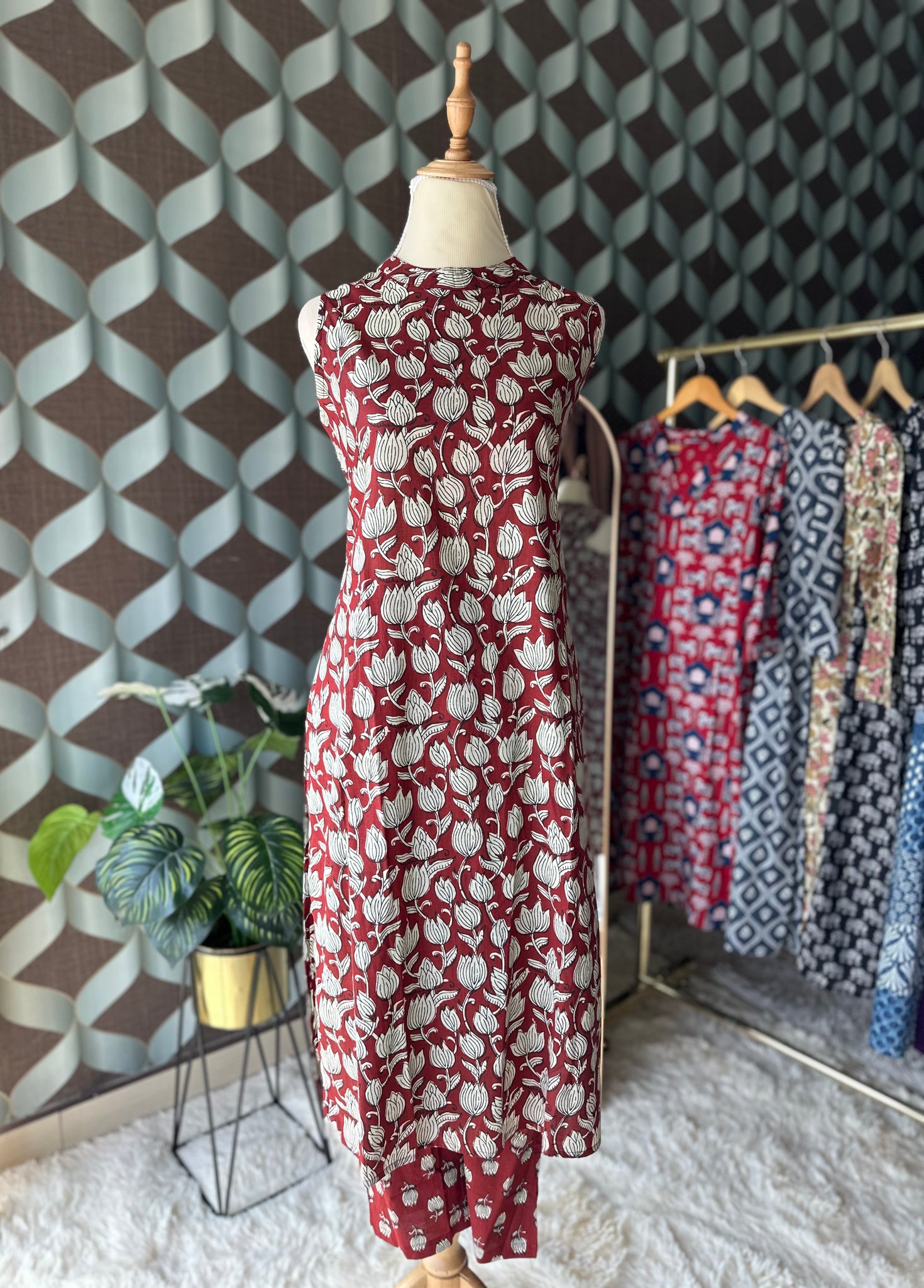 Red Tamarai Halter Neck Viva Set
