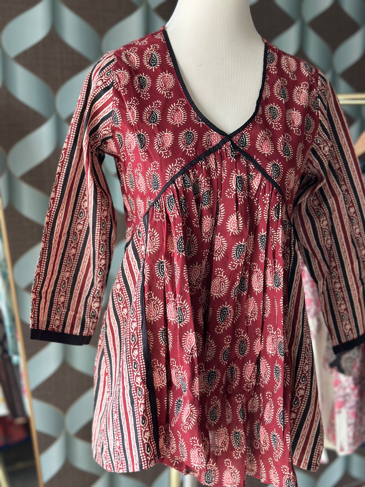 Red Kalamkari Short Top