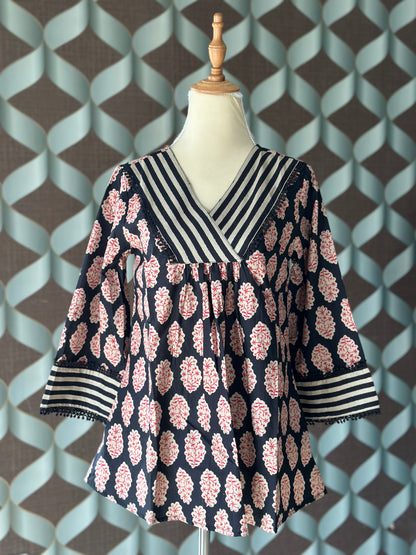 Classic Black Butta Cotton Top