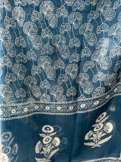 Teal Blue Cotton Suit Set