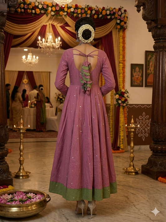 Sitara Dusty Rose Cotton Anarkali