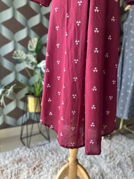 Leyla Maroon Red A-line Top