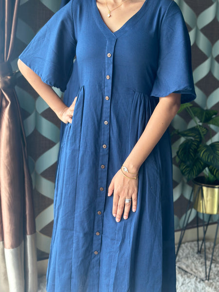 JAAN Navy Blue Midi Dress