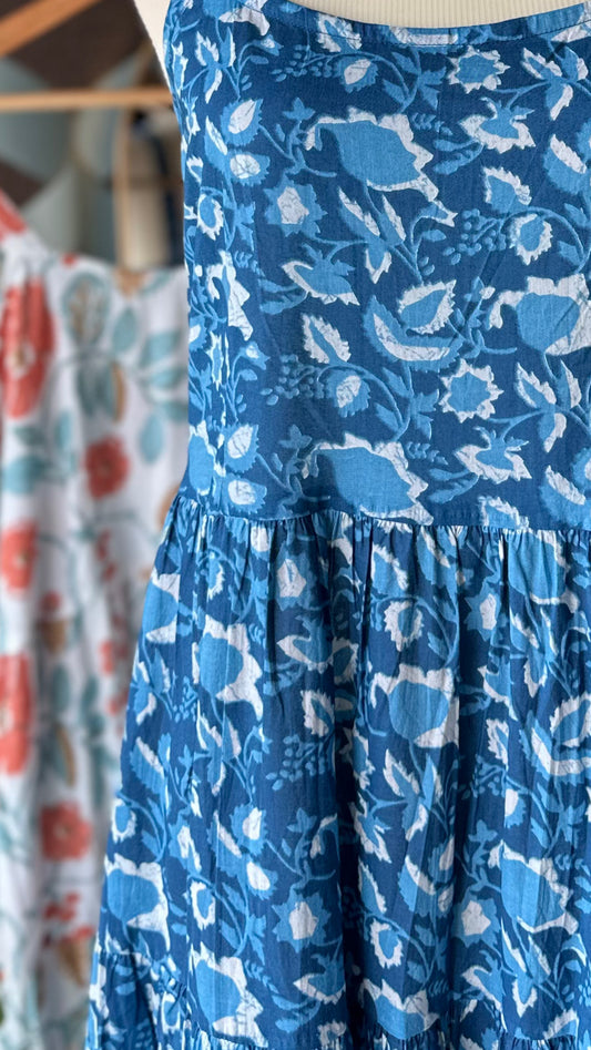 Ocean Blue Floral Summer Dress