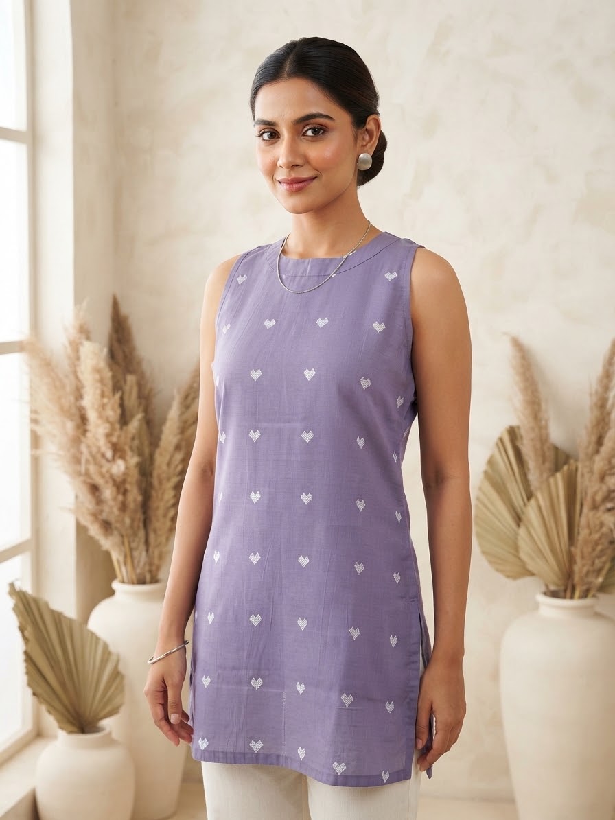 Lavender Halter Handloom Cotton Top