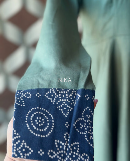 Dusty Teal Cotton Anarkali