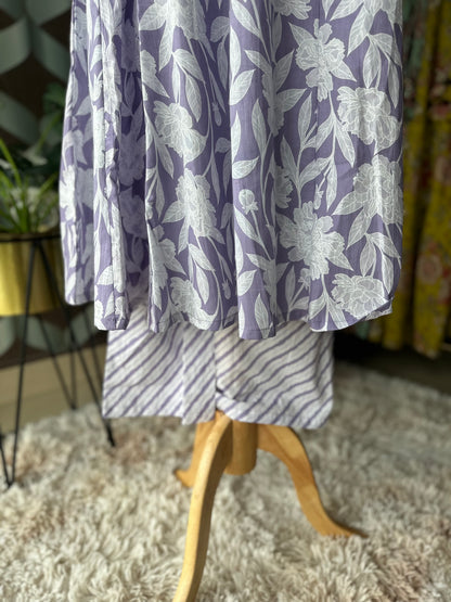 Lilac Cotton Anarkali Suit Set