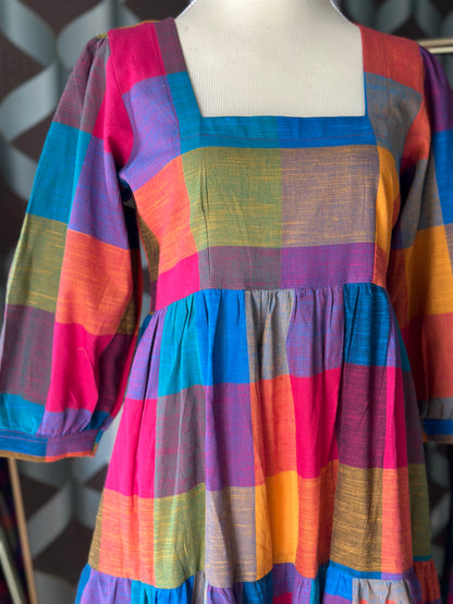 Varnam Madras Big Check Midi Dress